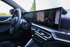 BMW i4 M50 interior side view of infotainment screen