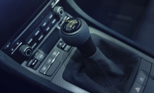 Porsche 718 Cayman GT4 RS interior alcantara material and control system 