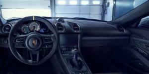 Porsche 718 cayman gt4 rs interior front view drivers conrtols