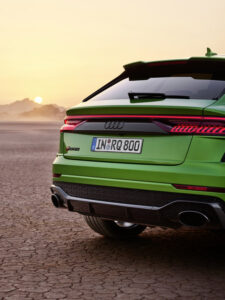 2022 Audi RSQ8 exterior in green, rear end shot 