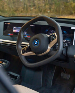 2022 BMW iX Black Crystal interior shot of wheel 