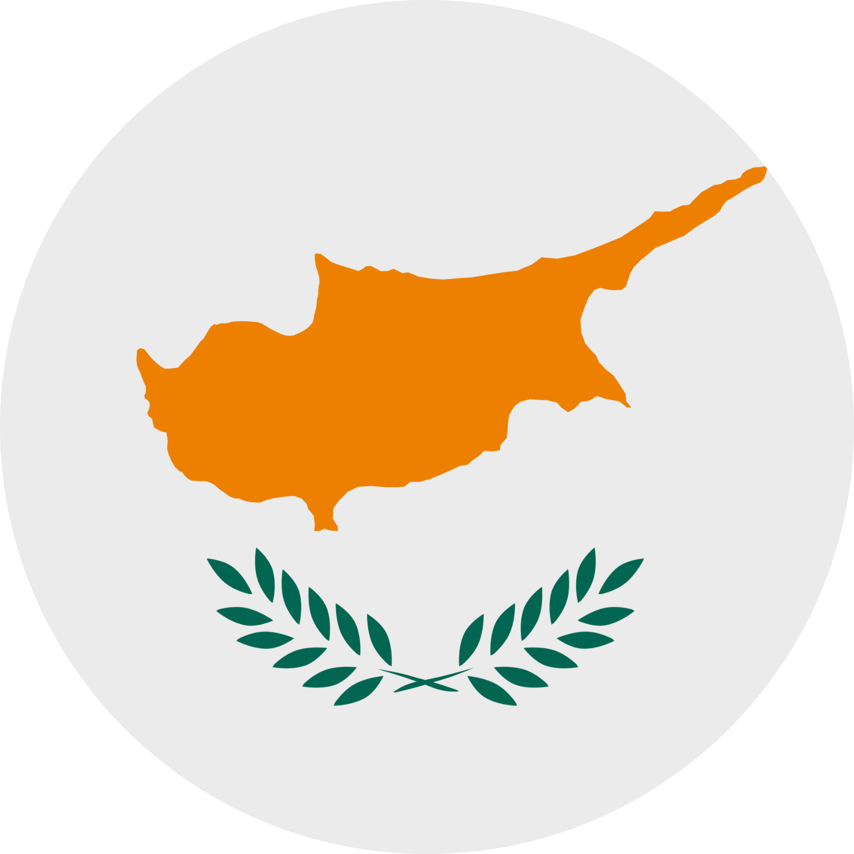 Cyprus flag in a circle