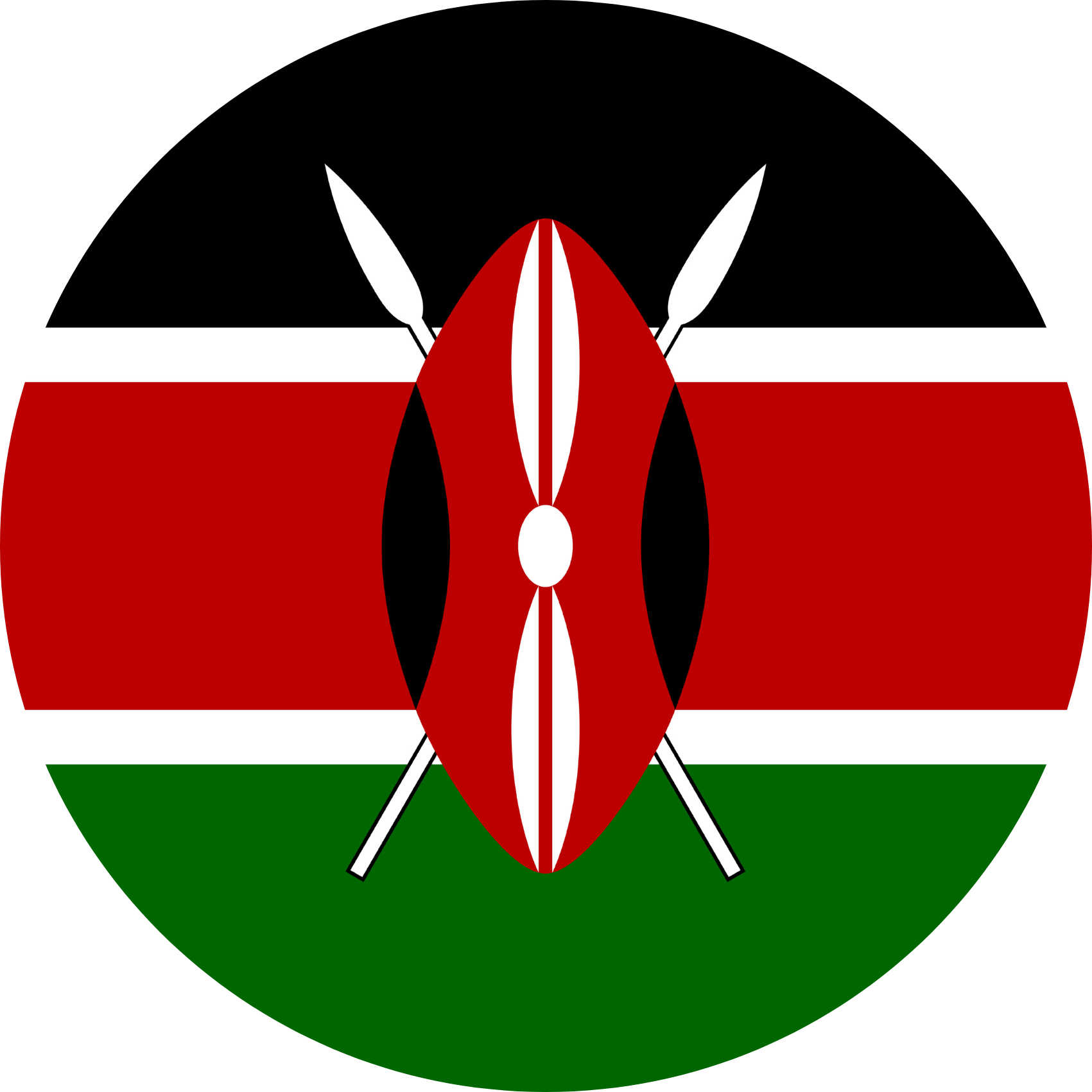 Flag of Kenya in a circle