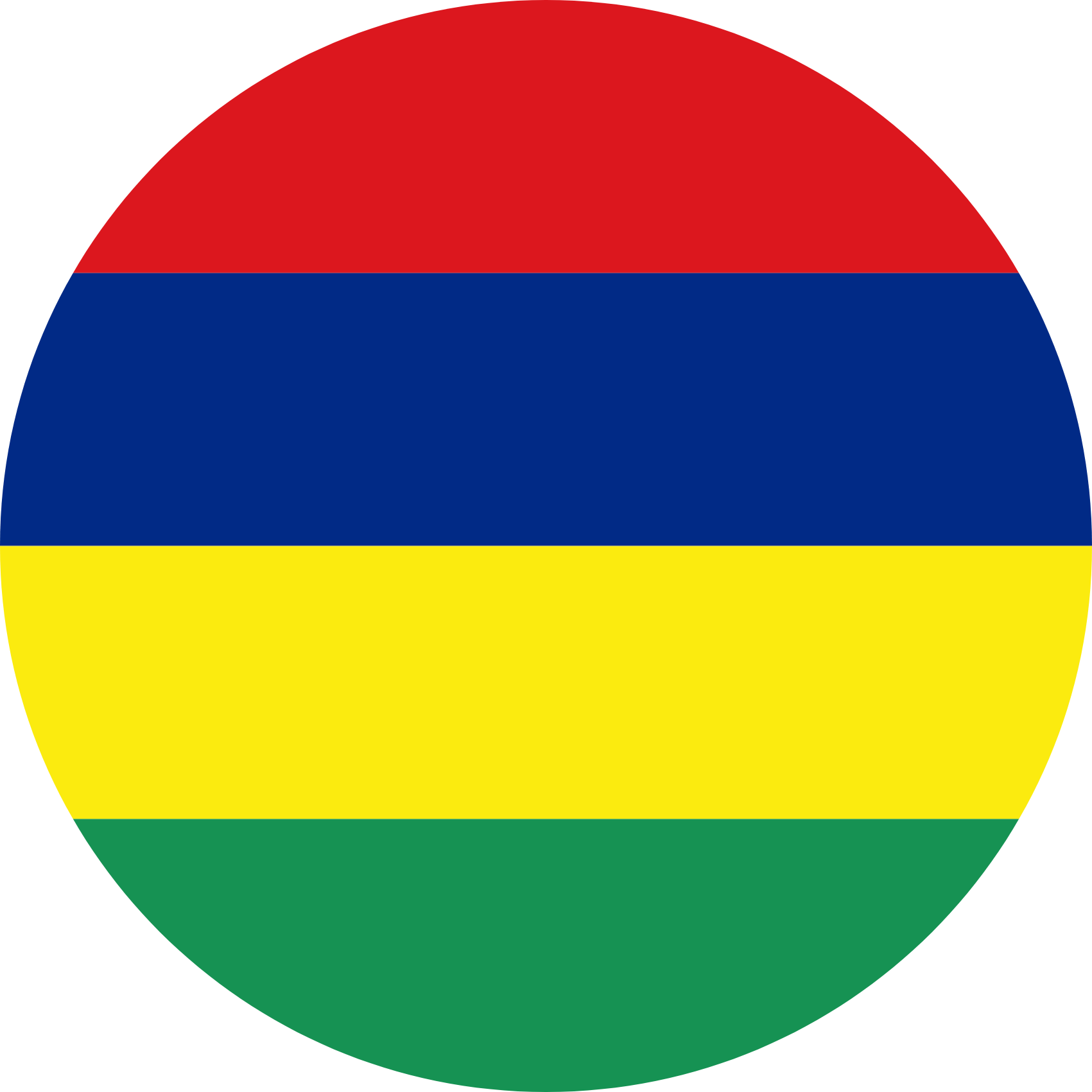 Mauritius flag in a circle