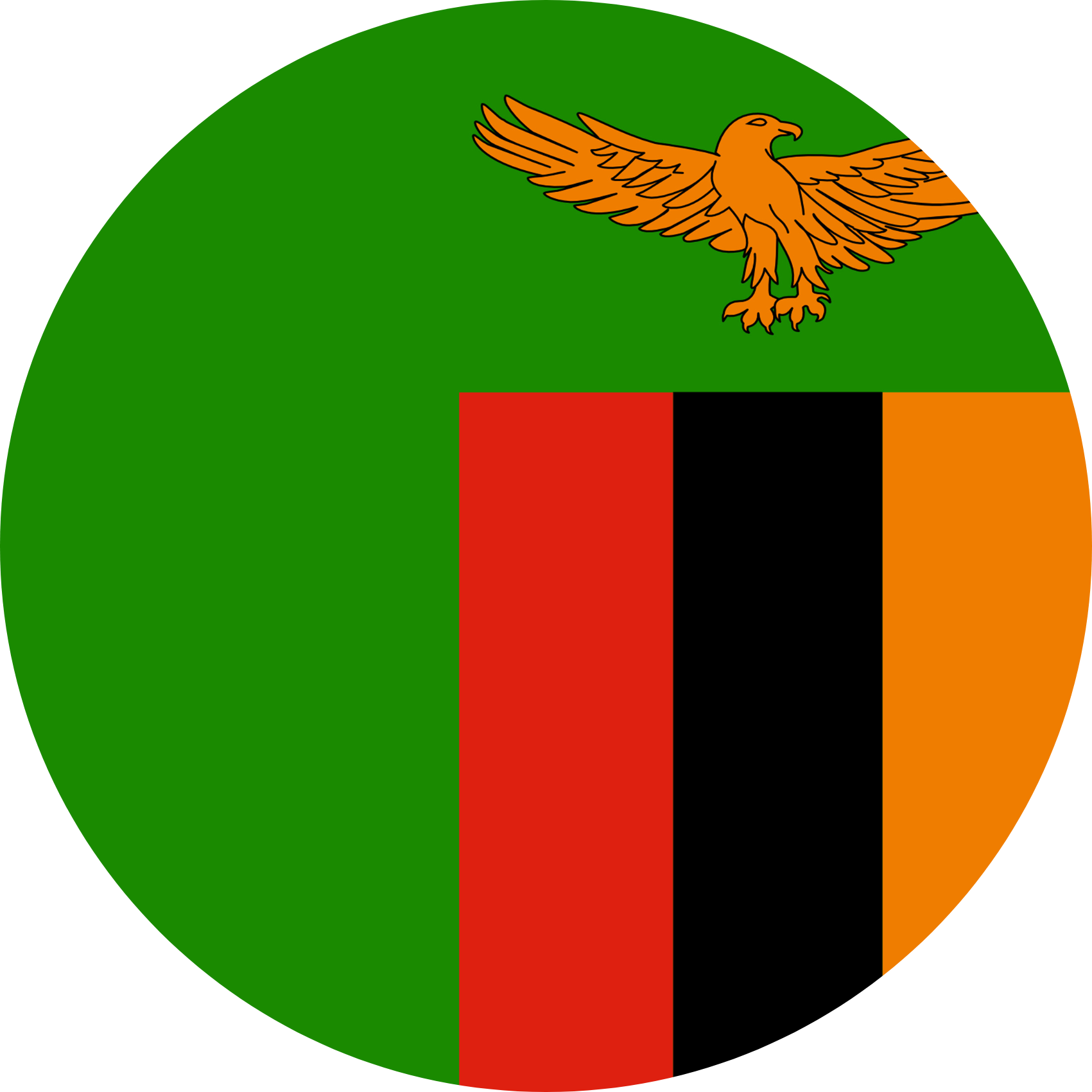Zambia flag in a circle