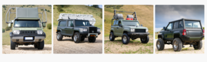Adobe Firefly's beta AI program creating what it predicts is going to be the new LAnd rover Defender baby being released in 2027